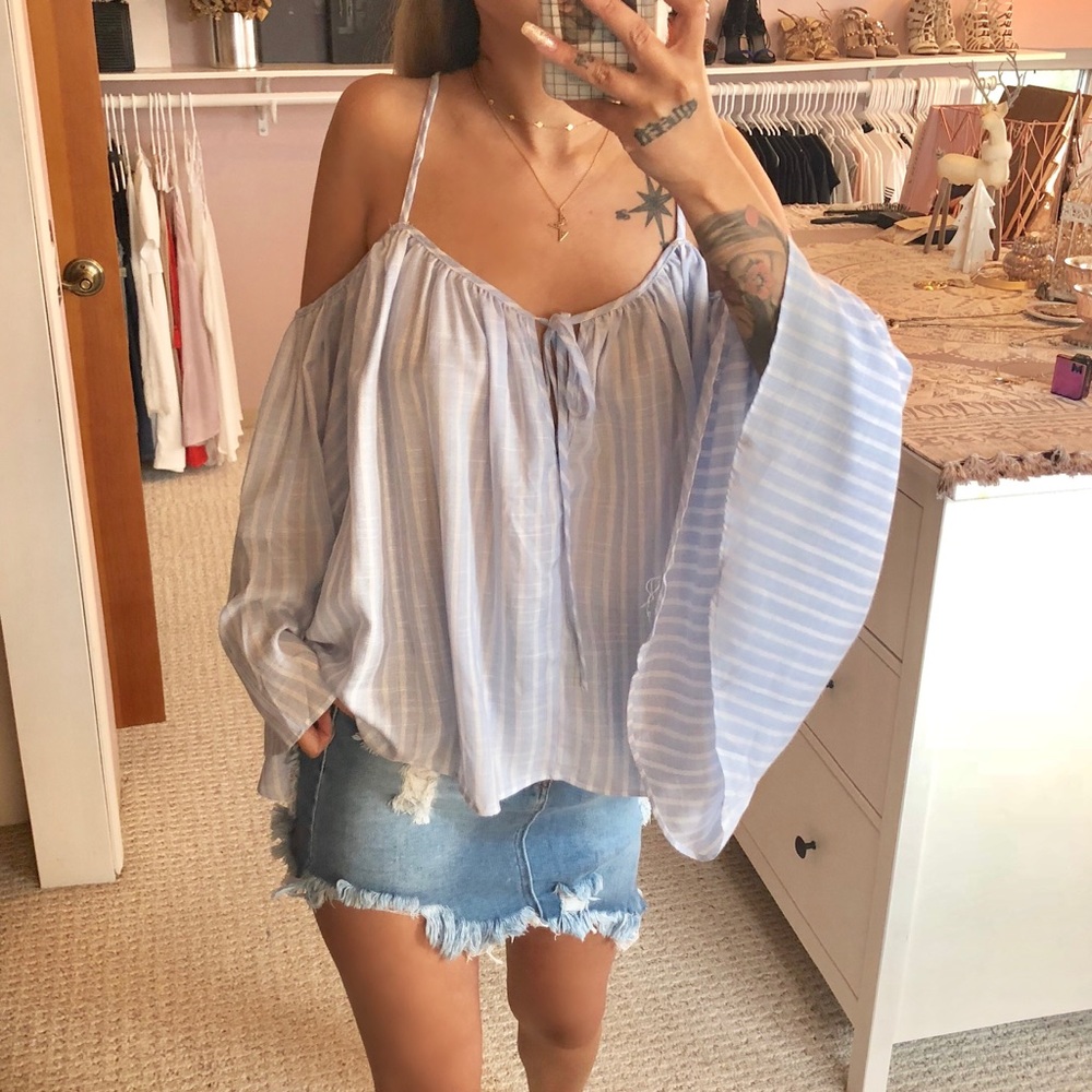 Off Shoulder Loose Linen Top